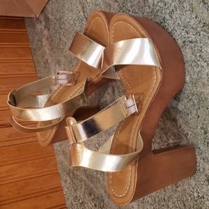 Gold Strappy Heels